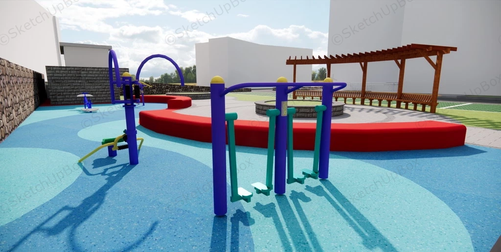 Outdoor Fitness Park sketchup model preview - SketchupBox