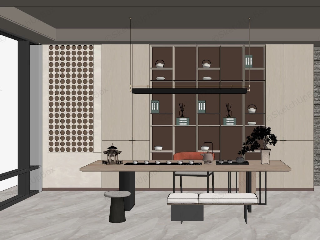 Elegant Tea Room Design sketchup model preview - SketchupBox