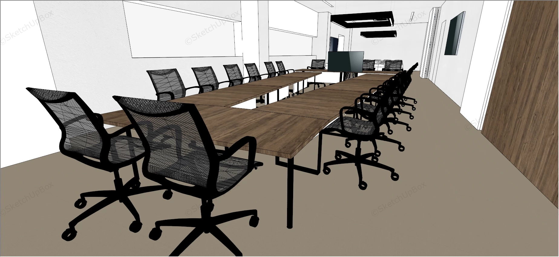 Board Room Interior Design sketchup model preview - SketchupBox