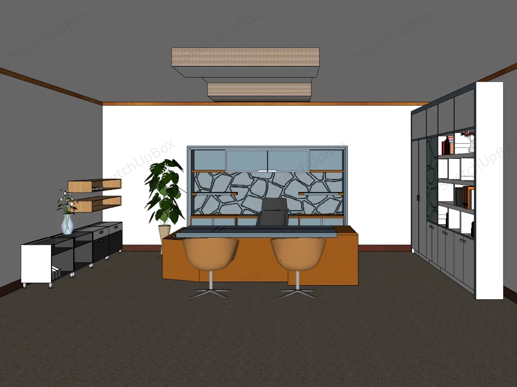 Corporate Executive Office Interior Design sketchup model preview - SketchupBox
