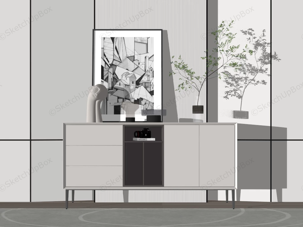 Accent Console Cabinet Idea sketchup model preview - SketchupBox