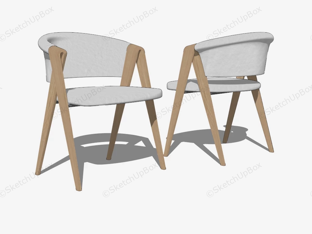 Wooden Tube Dining Chair sketchup model preview - SketchupBox