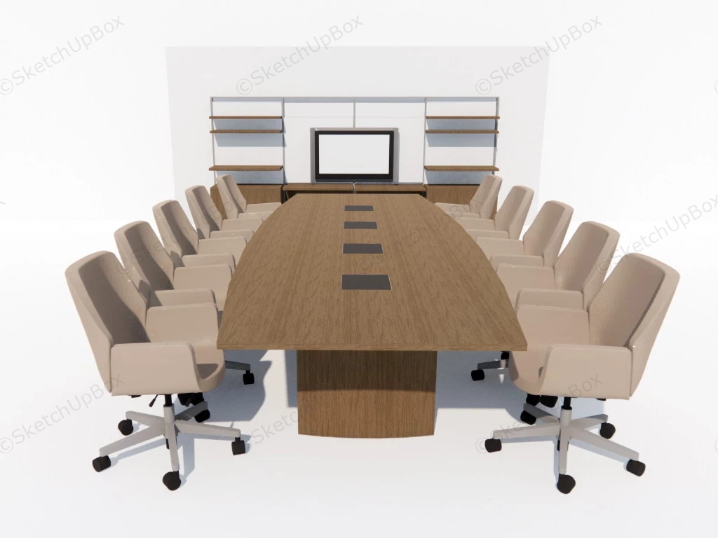 Conference Room Furniture Set With Chairs sketchup model preview - SketchupBox