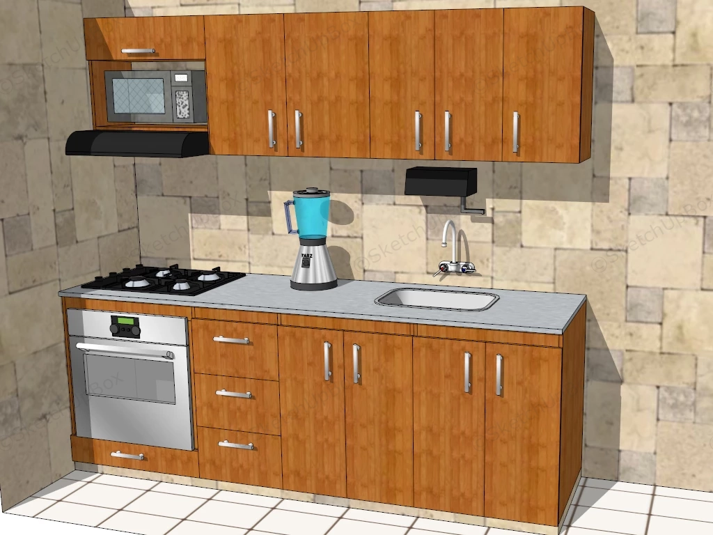 Small Apartment Kitchen Ideas sketchup model preview - SketchupBox