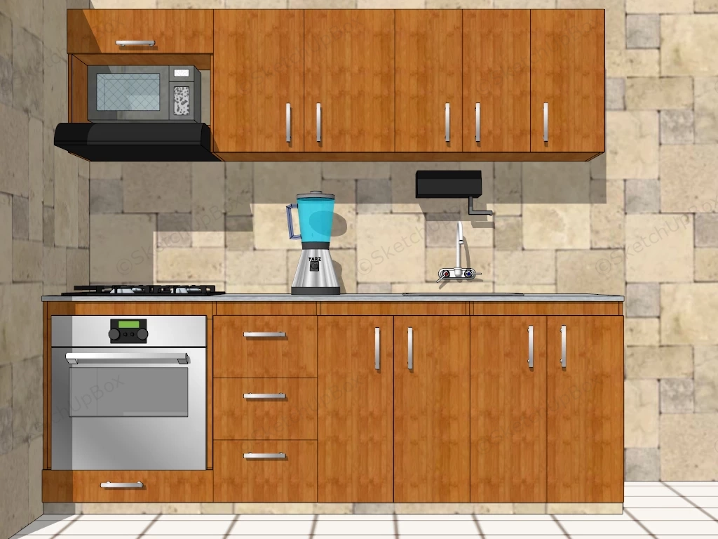 Small Apartment Kitchen Ideas sketchup model preview - SketchupBox