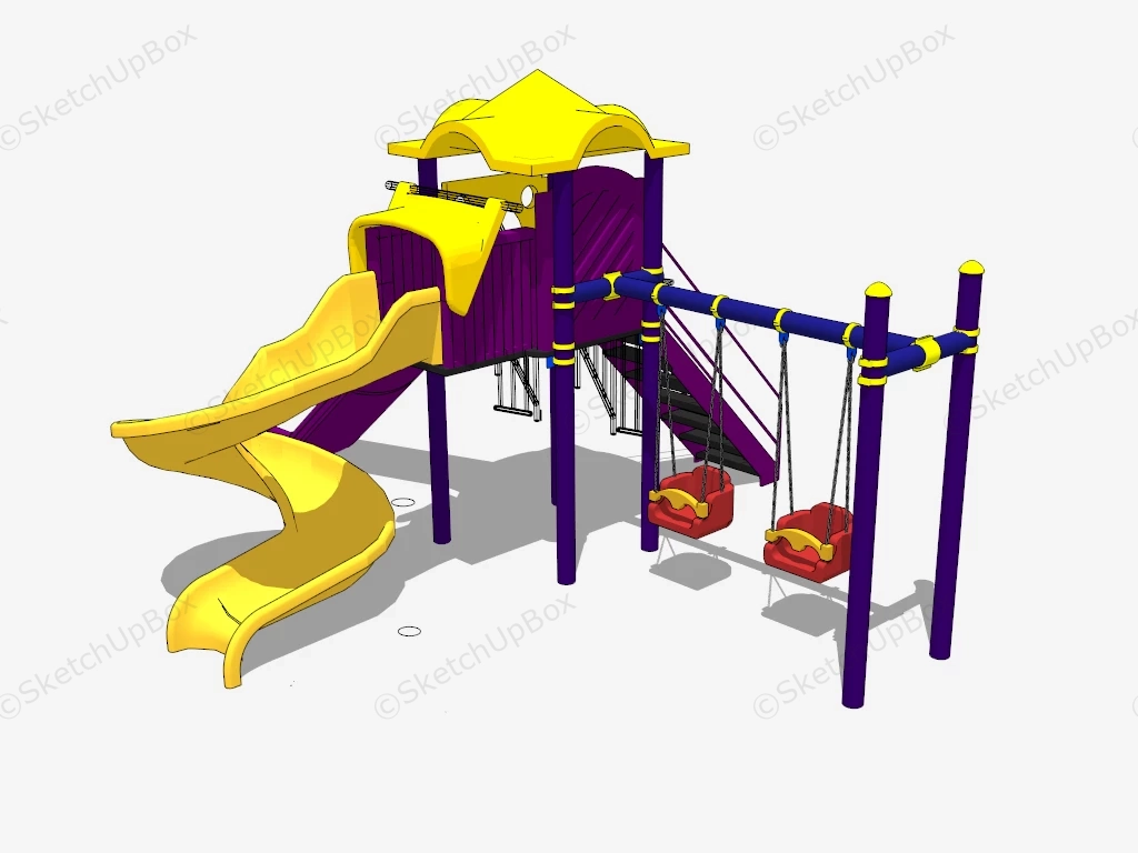 Backyard Playground Set For Kids sketchup model preview - SketchupBox