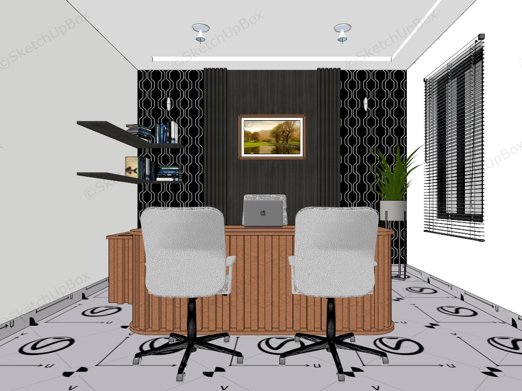 Manager Office Interior Design sketchup model preview - SketchupBox
