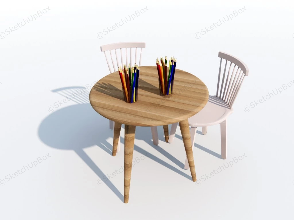 Kids Table And Chair Set sketchup model preview - SketchupBox