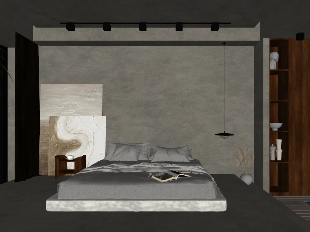 Industrial Bedroom Design sketchup model preview - SketchupBox