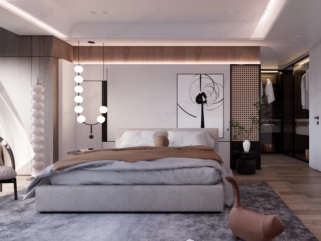 Modern Bedroom Design Idea sketchup model preview - SketchupBox