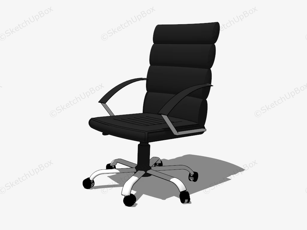 Black Office Chair With Arms sketchup model preview - SketchupBox