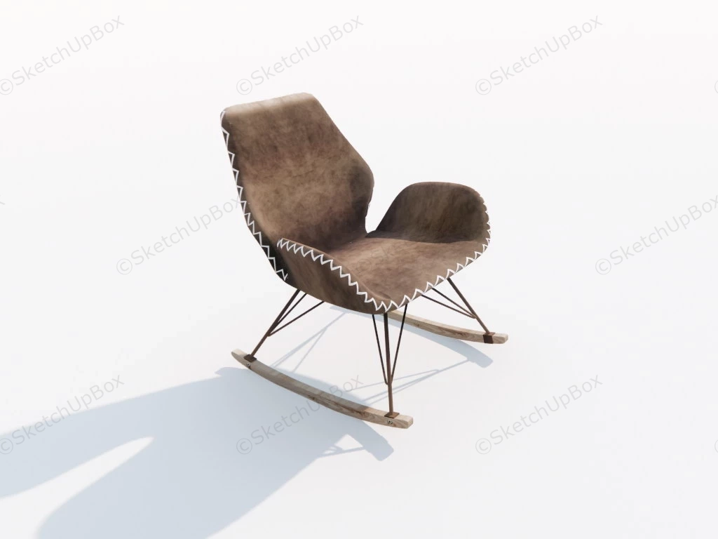 Vintage Leather Rocking Swan Chair sketchup model preview - SketchupBox