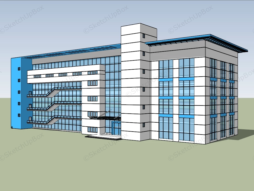 Scientific Research Office Building sketchup model preview - SketchupBox