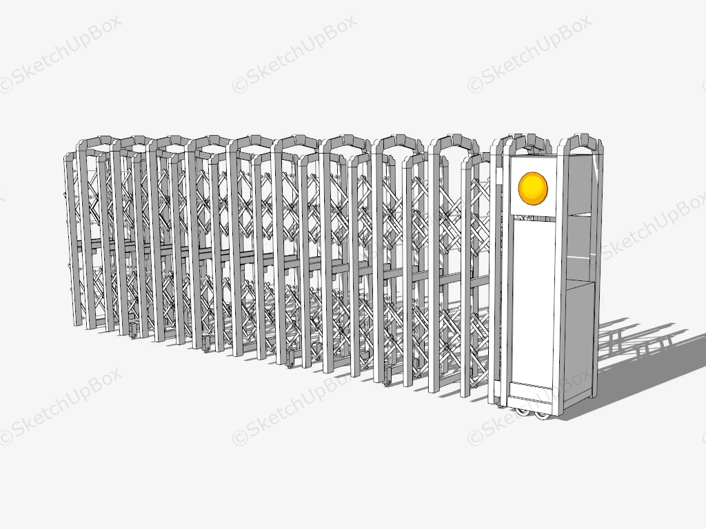 Retractable Automatic Driveway Gate sketchup model preview - SketchupBox