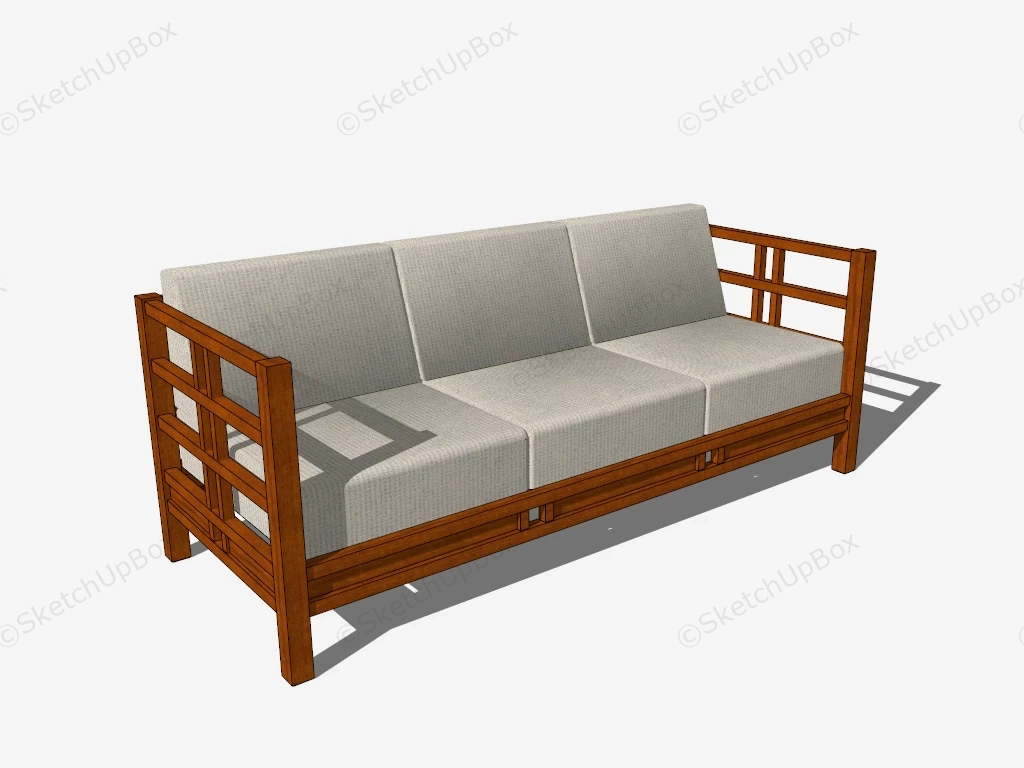 Wooden Frame Couch sketchup model preview - SketchupBox