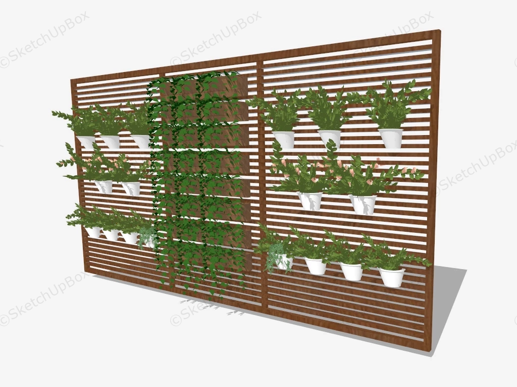 Vertical Wall Garden Plant Pot Rack sketchup model preview - SketchupBox