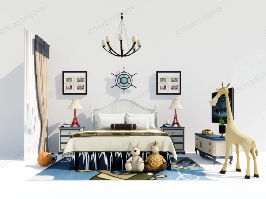 Nautical Theme Boys Room Idea sketchup model preview - SketchupBox