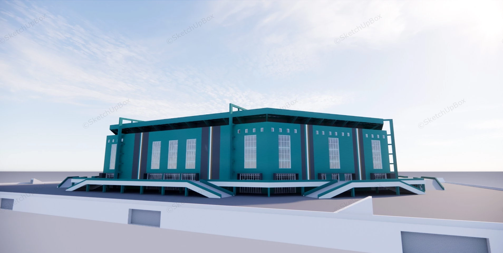 Volleyball Stadium Design sketchup model preview - SketchupBox