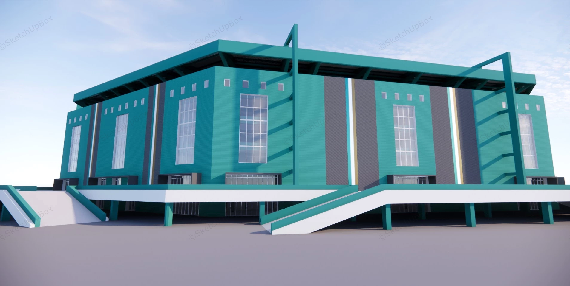 Volleyball Stadium Design sketchup model preview - SketchupBox