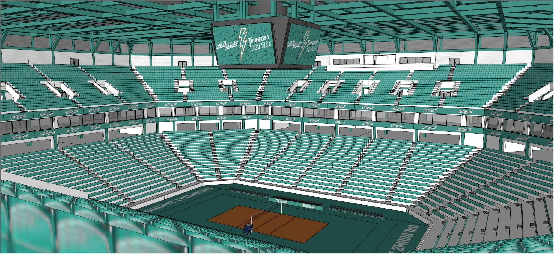 Volleyball Stadium Design sketchup model preview - SketchupBox