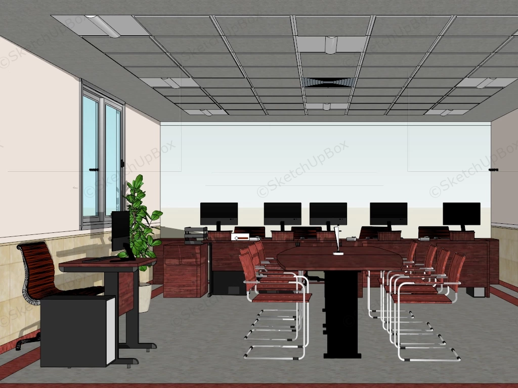 Small Workspace And Conference Room sketchup model preview - SketchupBox