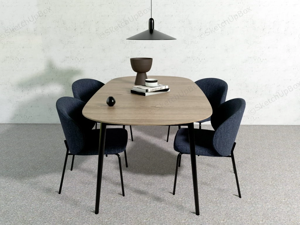 5 Piece Dining Table Set sketchup model preview - SketchupBox