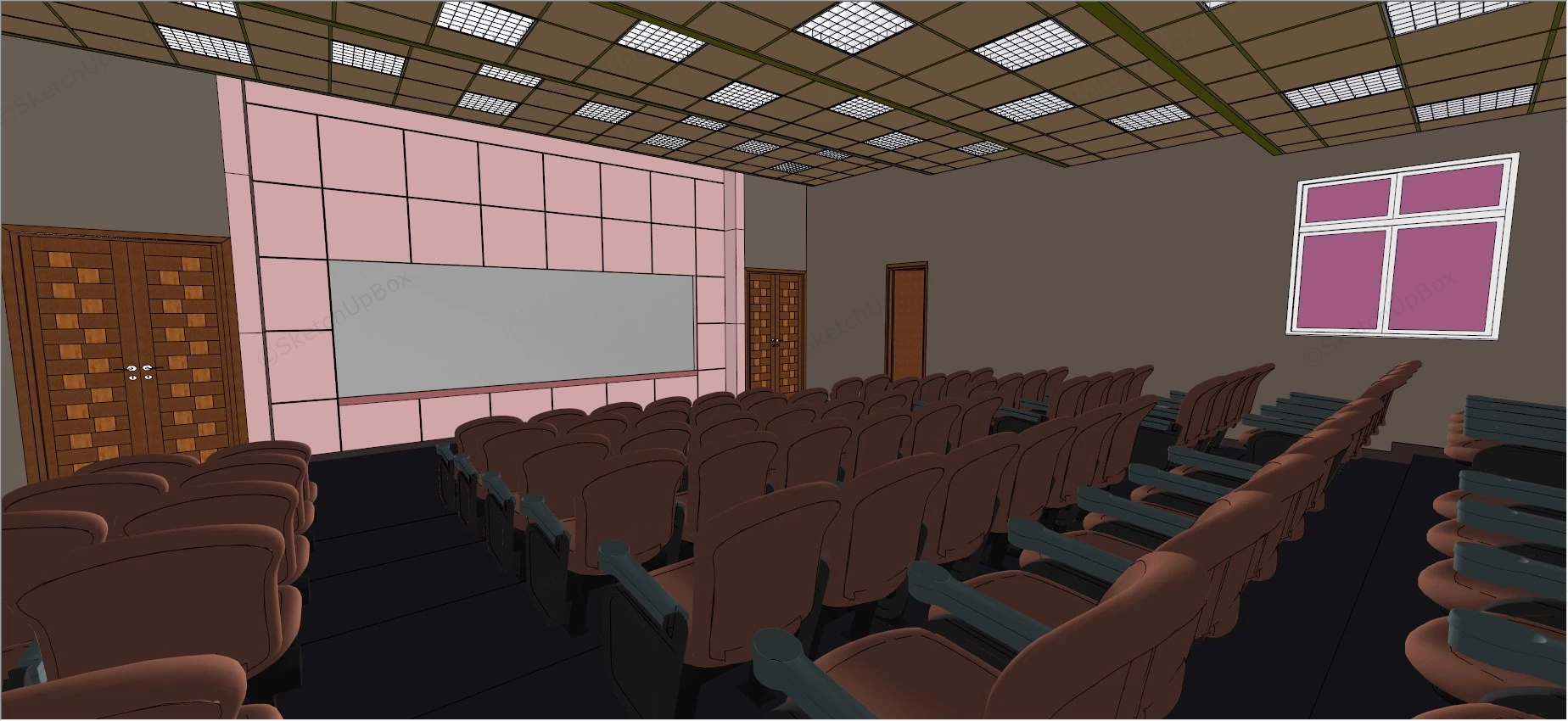 Lecture Theatre Design sketchup model preview - SketchupBox