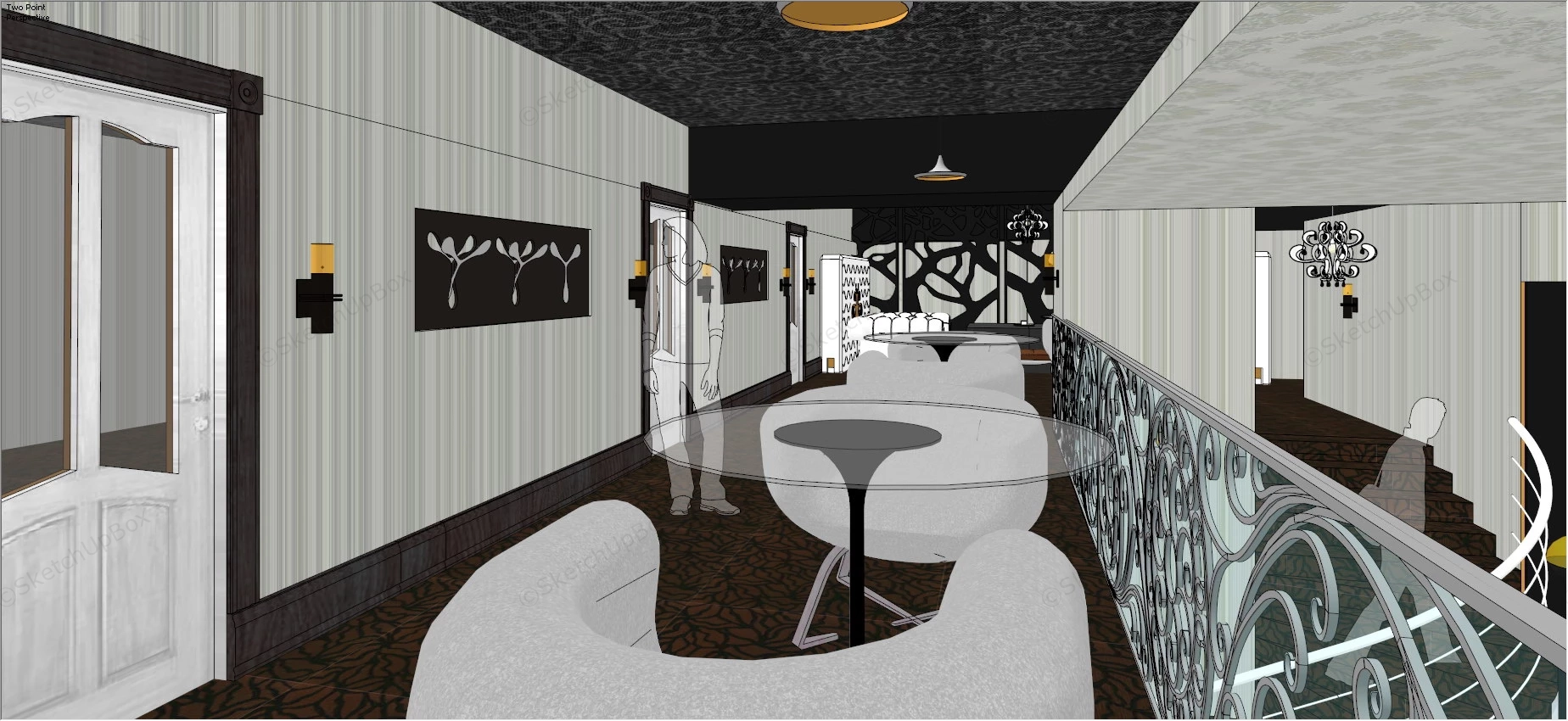 Coffee Bar Interior Design sketchup model preview - SketchupBox