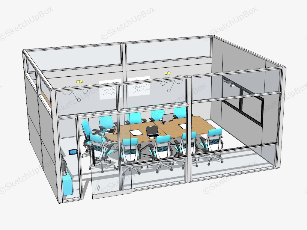 Glass Conference Room sketchup model preview - SketchupBox