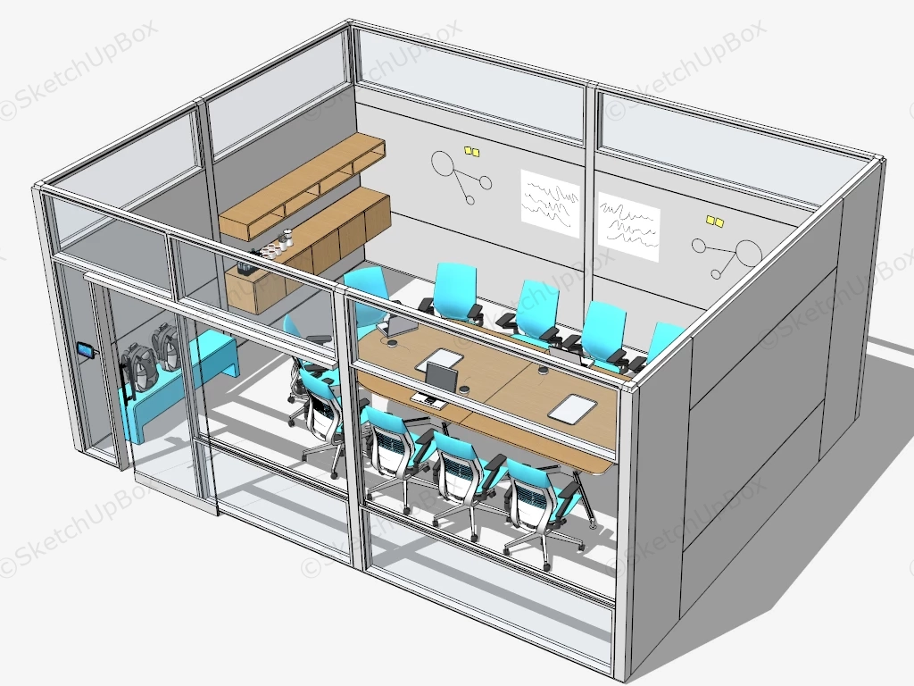 Glass Conference Room sketchup model preview - SketchupBox