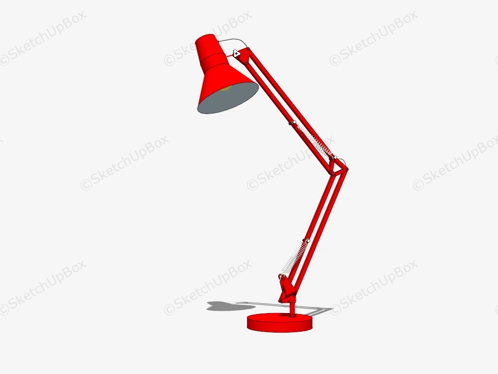 Red Desk Lamp sketchup model preview - SketchupBox
