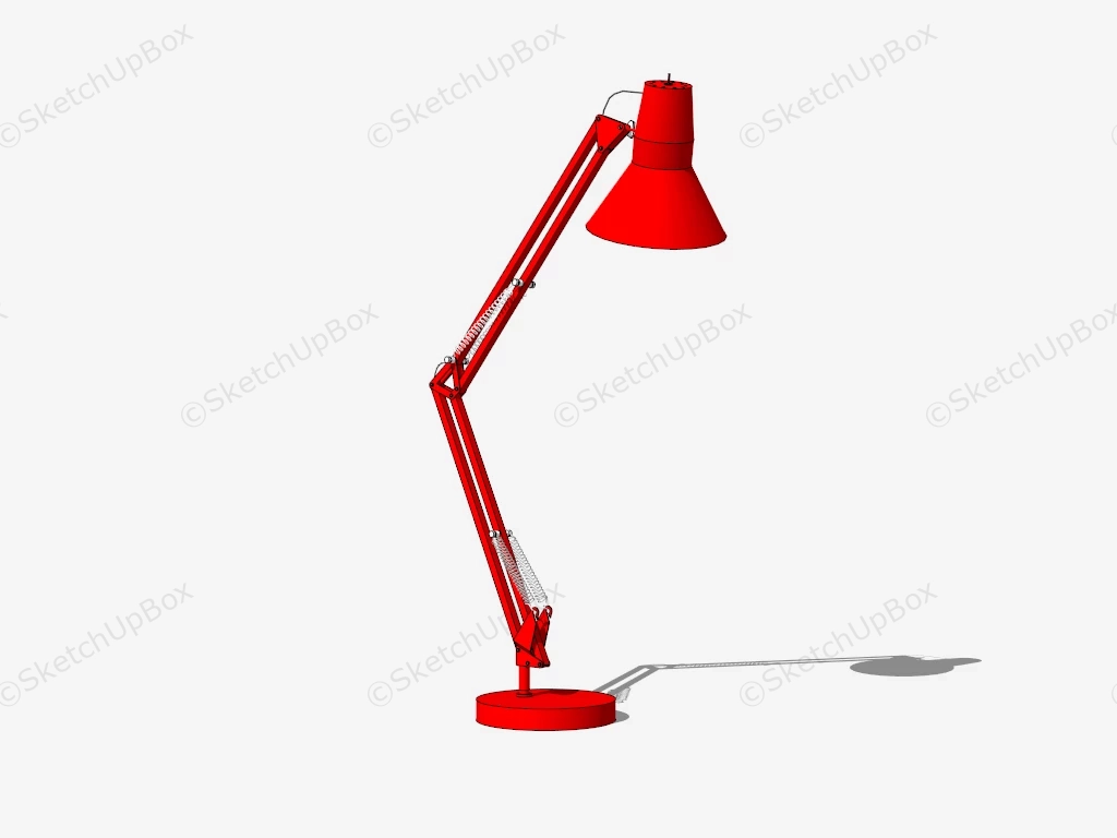 Red Desk Lamp sketchup model preview - SketchupBox