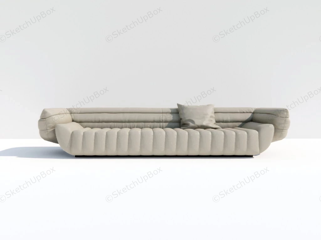 Cream Leather Sofa Living Room sketchup model preview - SketchupBox