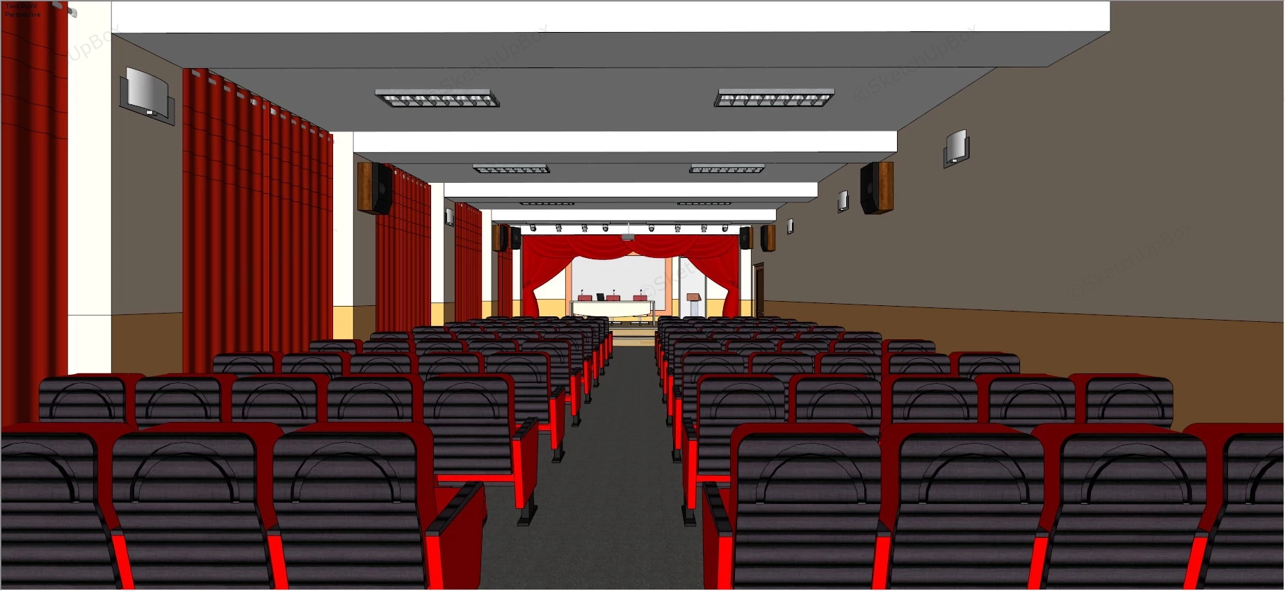 School Auditorium Design sketchup model preview - SketchupBox