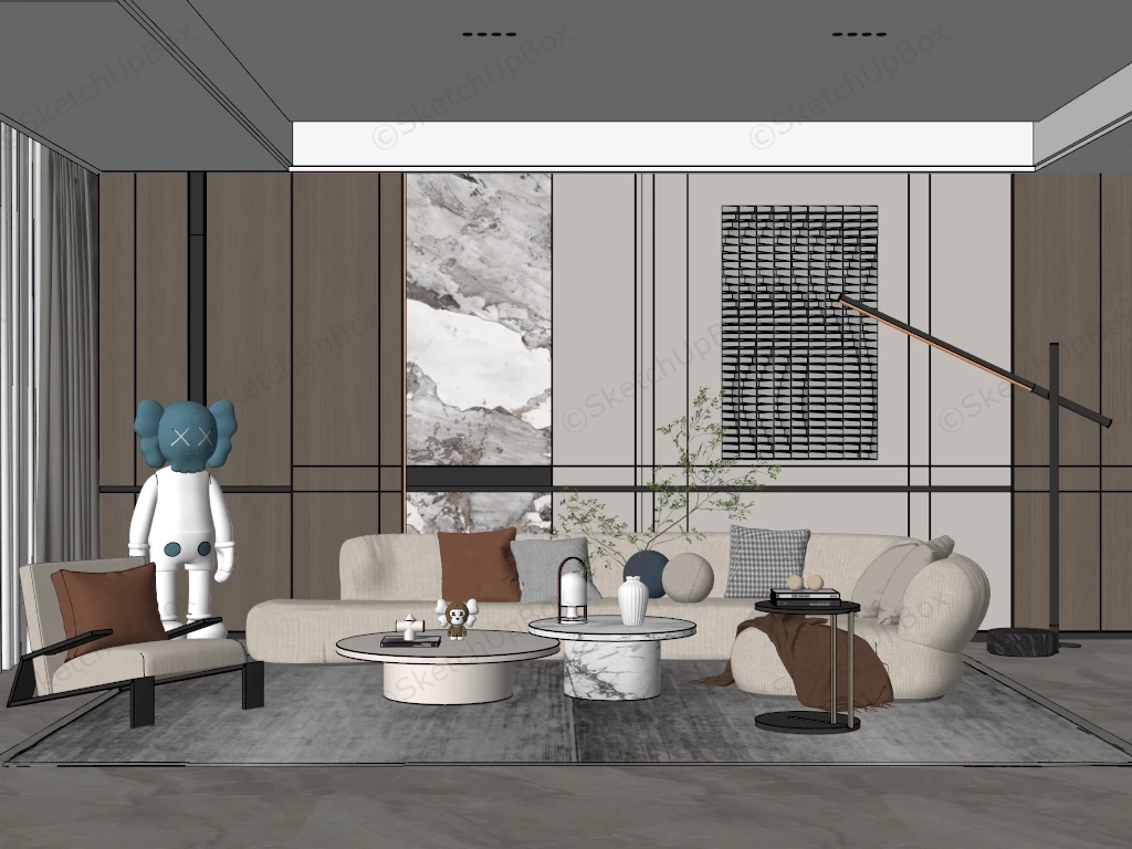 Cozy Living Room Design Idea sketchup model preview - SketchupBox