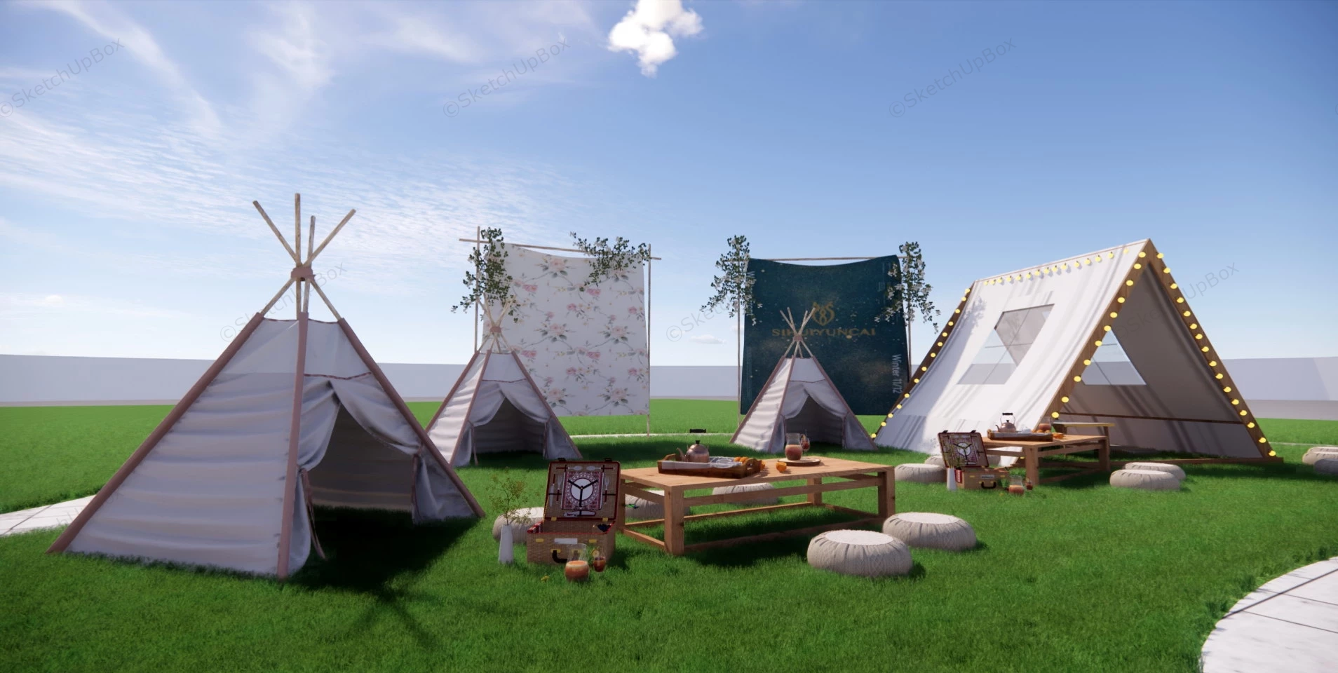 Luxury Glamping Sites sketchup model preview - SketchupBox