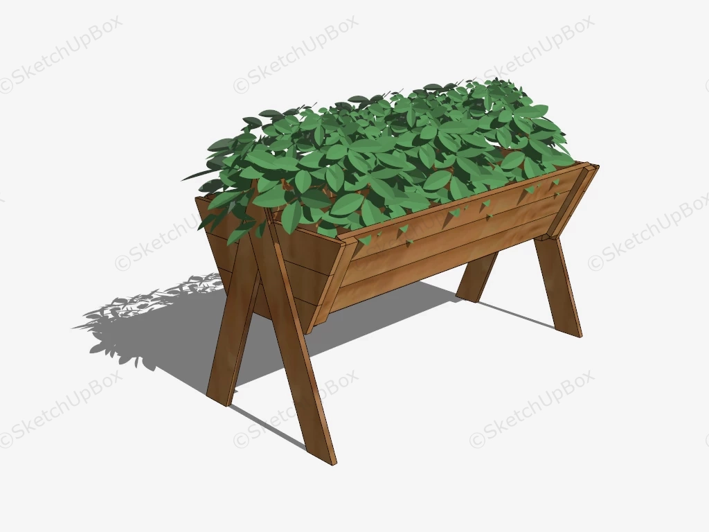 Raised Planter Box With Legs sketchup model preview - SketchupBox