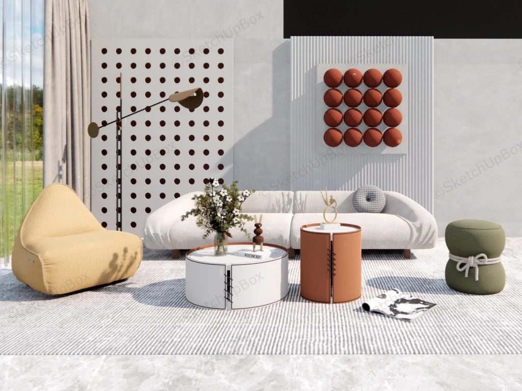Stylish Living Room Design Idea sketchup model preview - SketchupBox