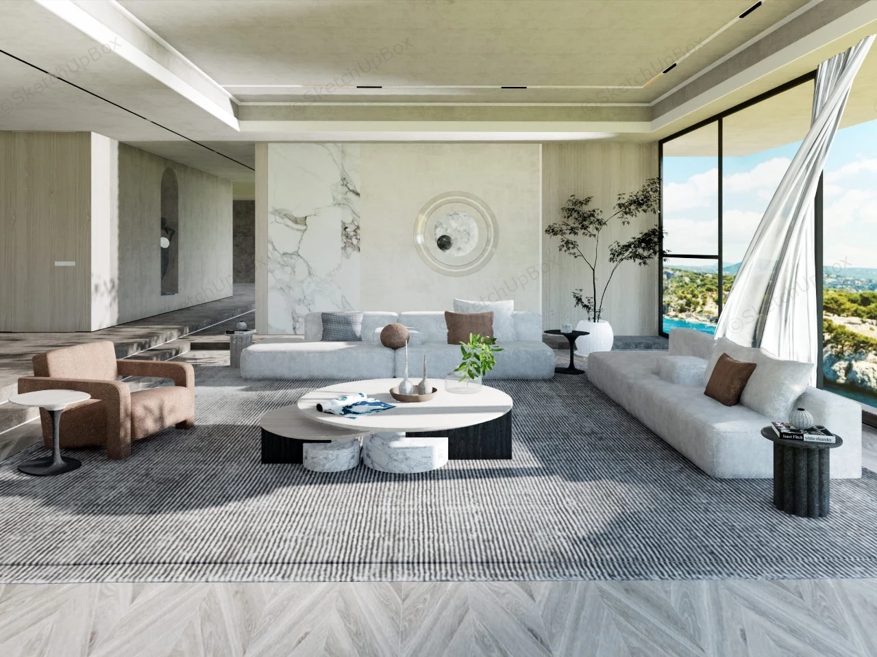 Modern Living Room Home Interior Design sketchup model preview - SketchupBox