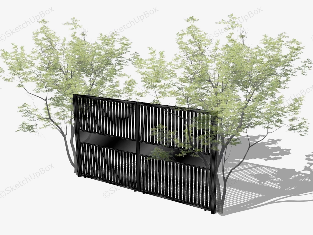Wrought Iron Driveway Gate sketchup model preview - SketchupBox