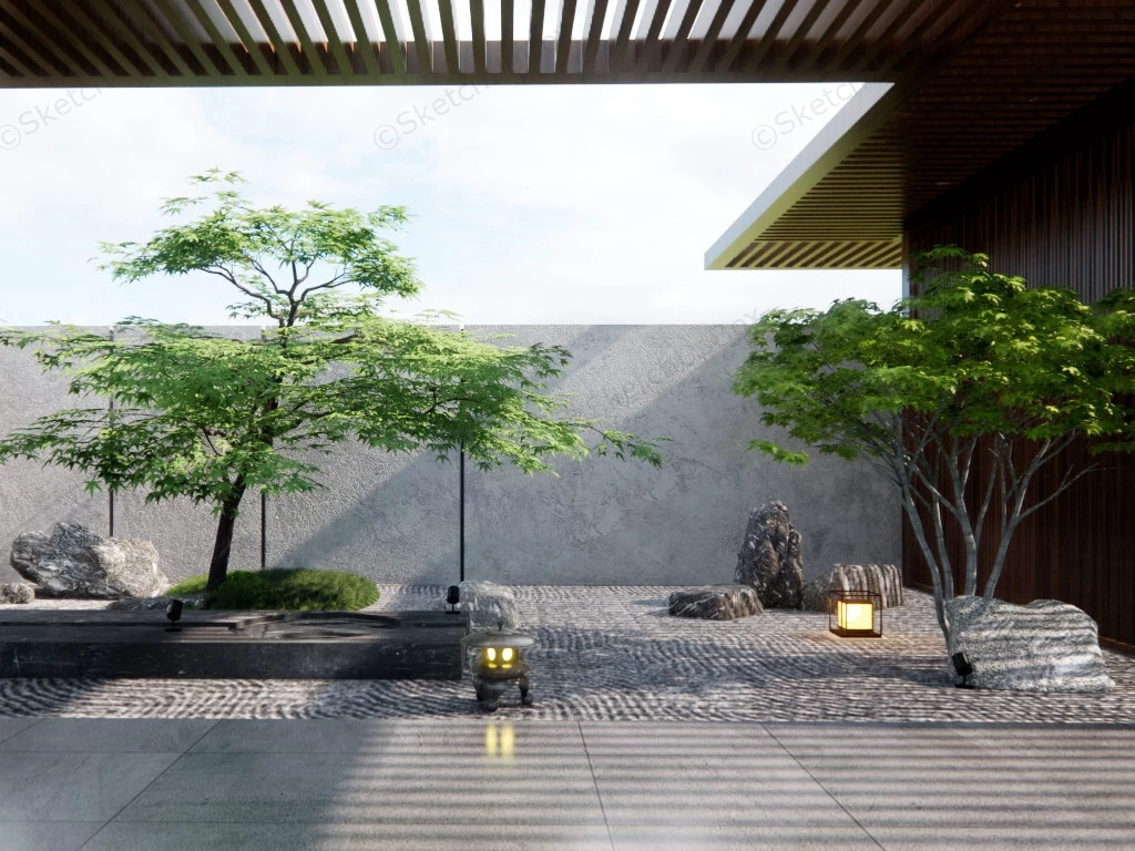 Zen Rock Garden Idea sketchup model preview - SketchupBox