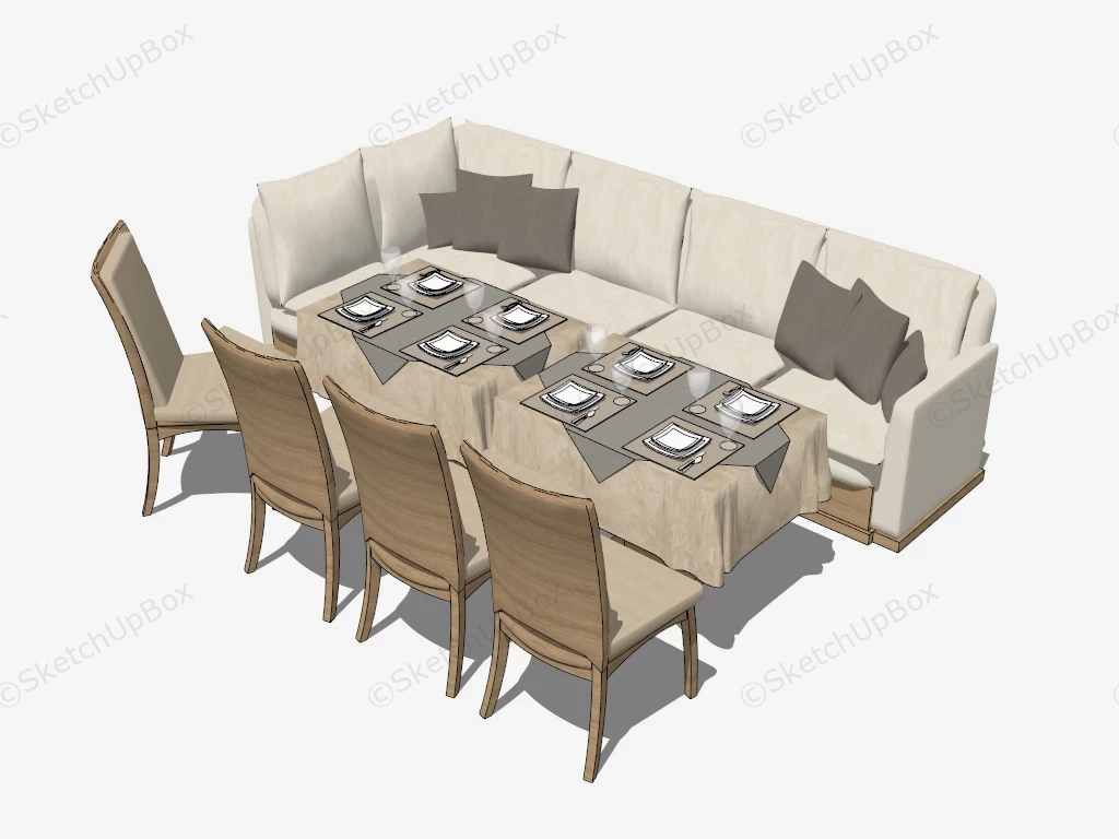 Dining Room Booth Design Idea sketchup model preview - SketchupBox