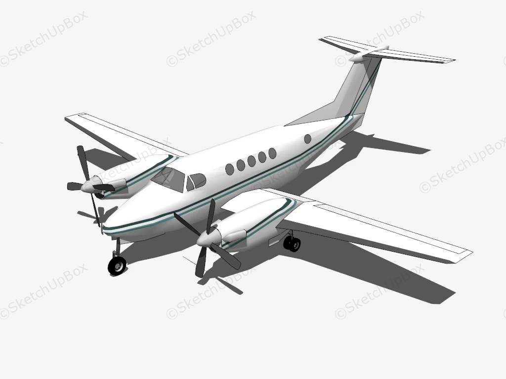 Twin Turboprop Aircraft sketchup model preview - SketchupBox