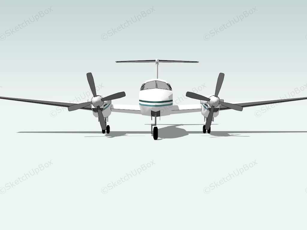 Twin Turboprop Aircraft sketchup model preview - SketchupBox