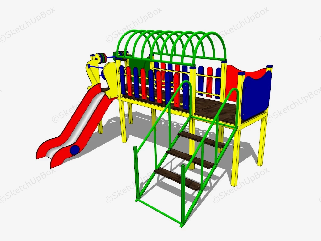 Metal Playground Climbing Slide sketchup model preview - SketchupBox