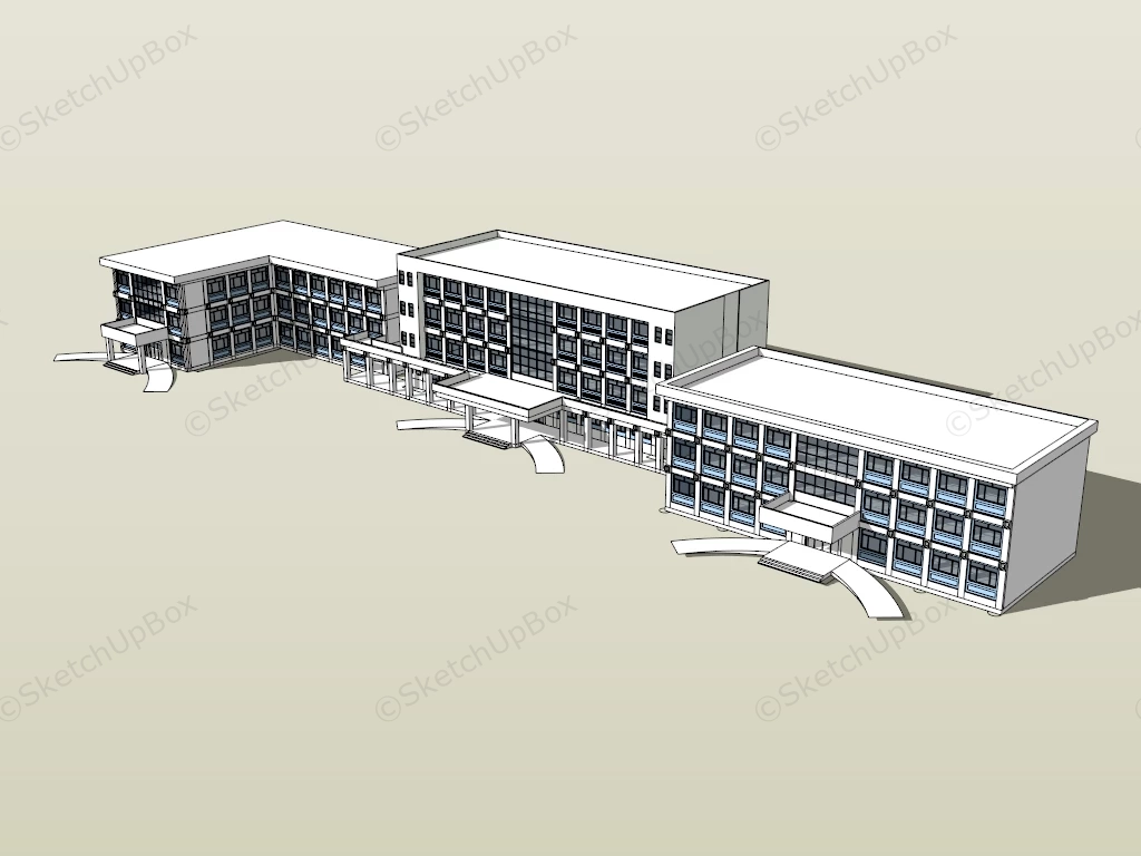 Adult Outpatient Pavilion sketchup model preview - SketchupBox