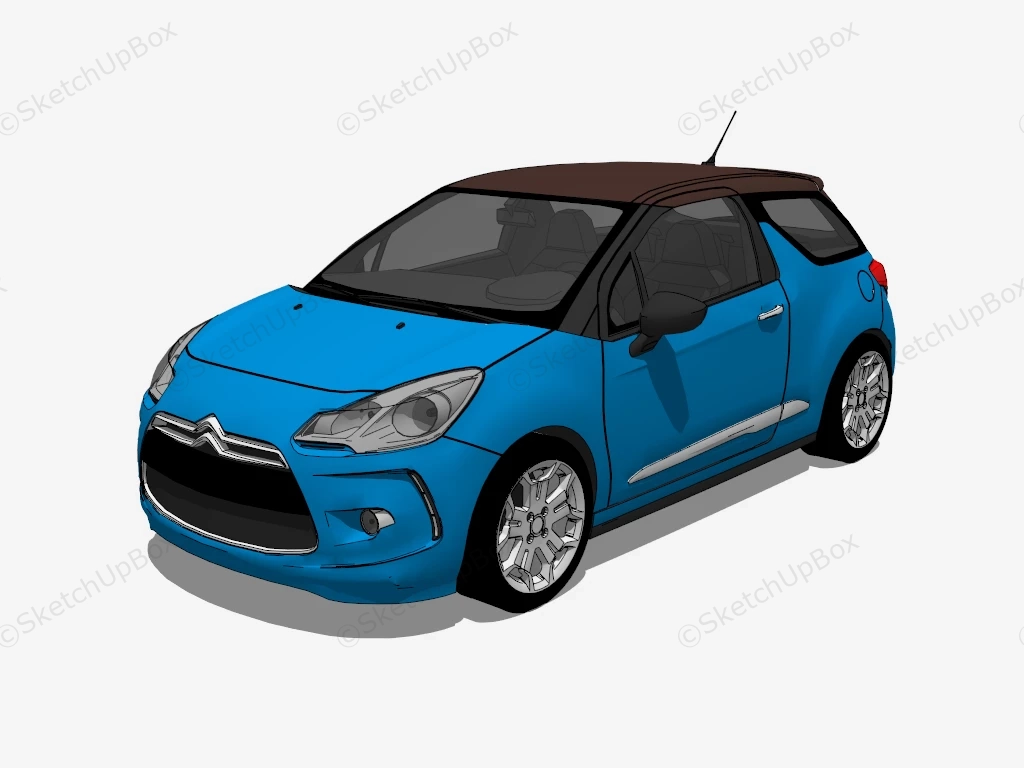 Citroën DS 3 sketchup model preview - SketchupBox