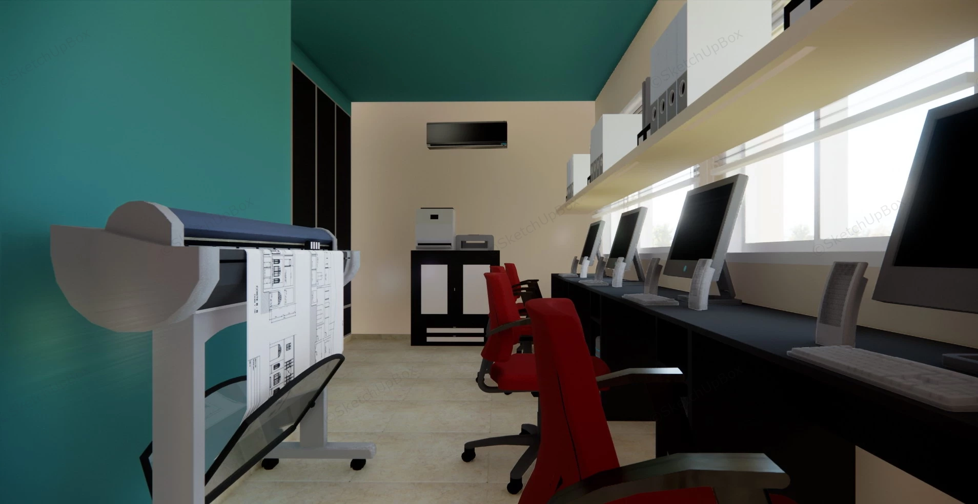 Architecture Office Interior Design sketchup model preview - SketchupBox