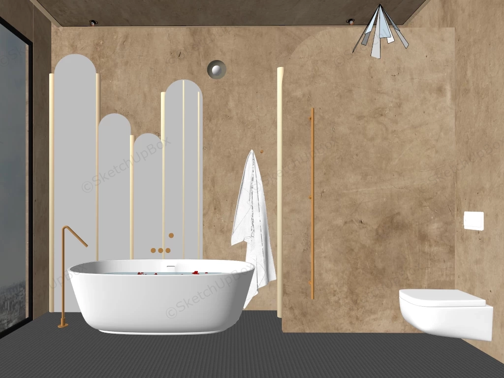 Bathtub And Wall Mirror sketchup model preview - SketchupBox