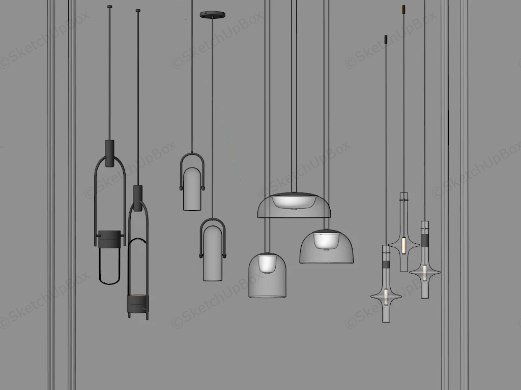 Modern Pendant Lighting Fixtures sketchup model preview - SketchupBox